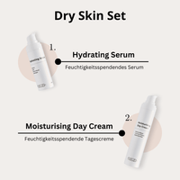 Dry Skin Set – Anwendungsreihenfolge: 1. Hydrating Serum, 2. Moisturising Day Cream