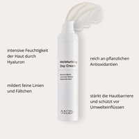 Moisturising Day Cream – Flasche mit Beschreibung der Feuchtigkeitspflege
