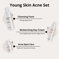 Young Skin Acne Set – Anwendungsreihenfolge der drei Produkte