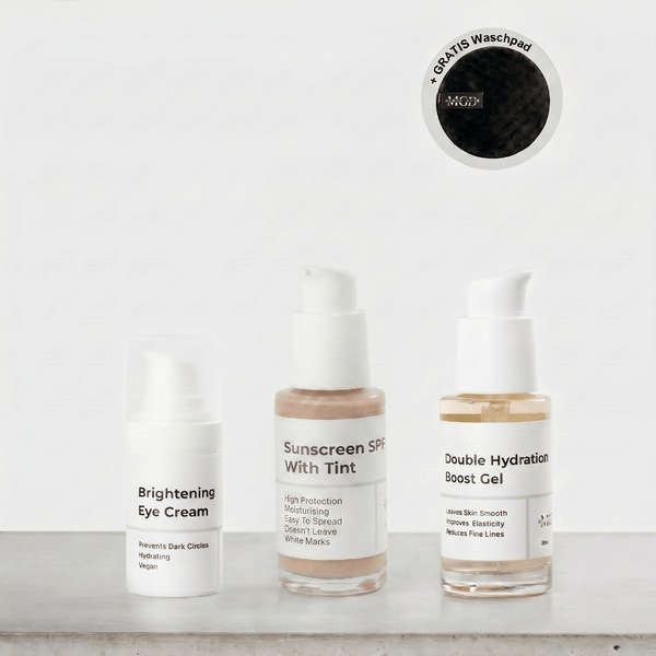 Hydra-Glow Protection Set – Augencreme, Sunscreen und Double Hydration Boost Gel mit Gratis-Waschpad