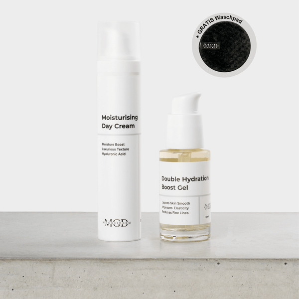 Sensitive Skin Set – Moisturising Day Cream und Double Hydration Boost Gel mit Gratis-Waschpad
