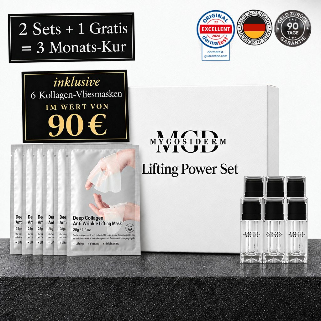 Lifting Power Set als 3-Monats-Kur: 2 Sets + 1 gratis inklusive 6 Kollagen-Vliesmasken